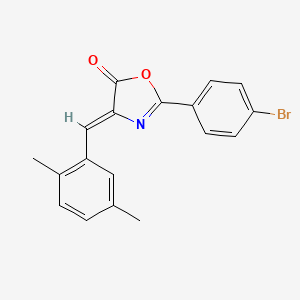 molecular formula C18H14BrNO2 B6088782 2-(4-bromophenyl)-4-(2,5-dimethylbenzylidene)-1,3-oxazol-5(4H)-one 