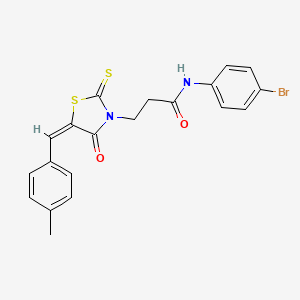 molecular formula C20H17BrN2O2S2 B6088805 N-(4-bromophenyl)-3-[5-(4-methylbenzylidene)-4-oxo-2-thioxo-1,3-thiazolidin-3-yl]propanamide 