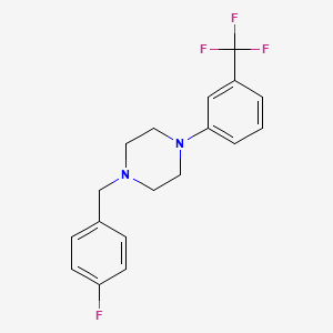 molecular formula C18H18F4N2 B6088807 1-(4-fluorobenzyl)-4-[3-(trifluoromethyl)phenyl]piperazine 