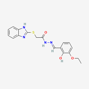 molecular formula C18H18N4O3S B6088819 2-(1H-benzimidazol-2-ylthio)-N'-(3-ethoxy-2-hydroxybenzylidene)acetohydrazide CAS No. 5793-11-3