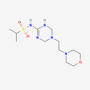 molecular formula C12H25N5O3S B6088830 N-{5-[2-(4-morpholinyl)ethyl]-1,4,5,6-tetrahydro-1,3,5-triazin-2-yl}-2-propanesulfonamide 