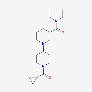 molecular formula C19H33N3O2 B6088856 1'-(cyclopropylcarbonyl)-N,N-diethyl-1,4'-bipiperidine-3-carboxamide 