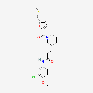 molecular formula C22H27ClN2O4S B6088865 N-(3-chloro-4-methoxyphenyl)-3-(1-{5-[(methylthio)methyl]-2-furoyl}-3-piperidinyl)propanamide 