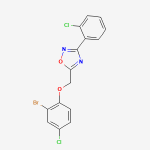 molecular formula C15H9BrCl2N2O2 B6088889 5-[(2-bromo-4-chlorophenoxy)methyl]-3-(2-chlorophenyl)-1,2,4-oxadiazole 
