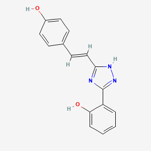 molecular formula C16H13N3O2 B6088899 2-{3-[2-(4-hydroxyphenyl)vinyl]-1H-1,2,4-triazol-5-yl}phenol 