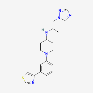 molecular formula C19H24N6S B6088909 N-[1-methyl-2-(1H-1,2,4-triazol-1-yl)ethyl]-1-[3-(1,3-thiazol-4-yl)phenyl]-4-piperidinamine 
