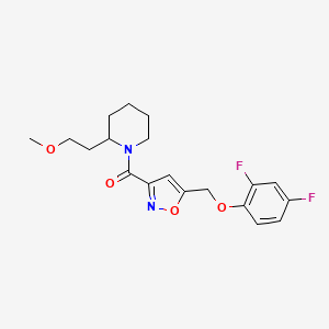 molecular formula C19H22F2N2O4 B6088923 1-({5-[(2,4-difluorophenoxy)methyl]-3-isoxazolyl}carbonyl)-2-(2-methoxyethyl)piperidine 
