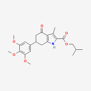 molecular formula C23H29NO6 B6088945 isobutyl 3-methyl-4-oxo-6-(3,4,5-trimethoxyphenyl)-4,5,6,7-tetrahydro-1H-indole-2-carboxylate 