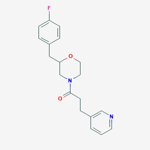 molecular formula C19H21FN2O2 B6088950 2-(4-fluorobenzyl)-4-[3-(3-pyridinyl)propanoyl]morpholine 