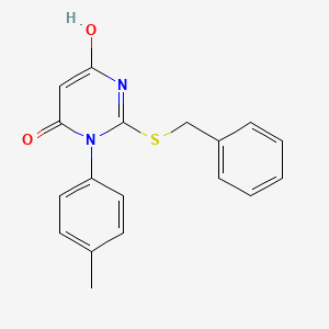 molecular formula C18H16N2O2S B6088994 2-(benzylthio)-6-hydroxy-3-(4-methylphenyl)-4(3H)-pyrimidinone 