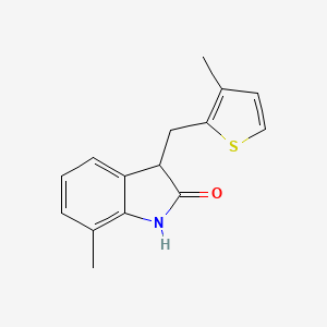 molecular formula C15H15NOS B6088997 7-methyl-3-[(3-methyl-2-thienyl)methyl]-1,3-dihydro-2H-indol-2-one 