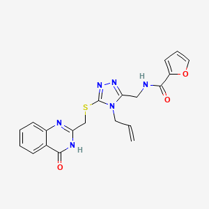 molecular formula C20H18N6O3S B6089000 N-[(4-allyl-5-{[(4-oxo-3,4-dihydro-2-quinazolinyl)methyl]thio}-4H-1,2,4-triazol-3-yl)methyl]-2-furamide 