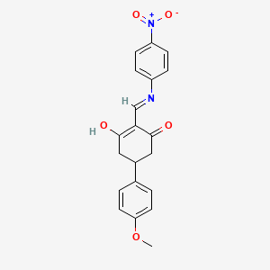 molecular formula C20H18N2O5 B6089004 5-(4-methoxyphenyl)-2-{[(4-nitrophenyl)amino]methylene}-1,3-cyclohexanedione 