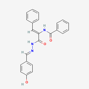 molecular formula C23H19N3O3 B6089010 N-(1-{[2-(4-hydroxybenzylidene)hydrazino]carbonyl}-2-phenylvinyl)benzamide 