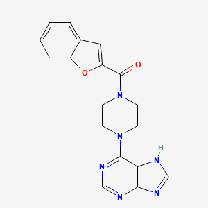 molecular formula C18H16N6O2 B6089025 6-[4-(1-benzofuran-2-ylcarbonyl)-1-piperazinyl]-9H-purine 