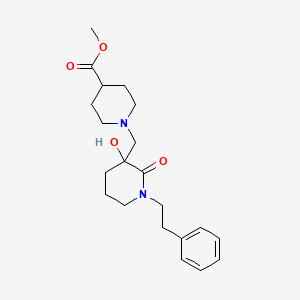 molecular formula C21H30N2O4 B6089029 methyl 1-{[3-hydroxy-2-oxo-1-(2-phenylethyl)-3-piperidinyl]methyl}-4-piperidinecarboxylate 