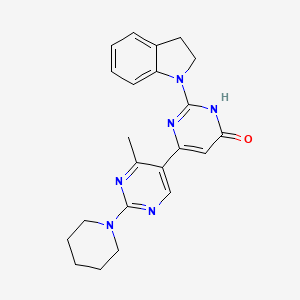 molecular formula C22H24N6O B6089030 2-(2,3-dihydro-1H-indol-1-yl)-4'-methyl-2'-(1-piperidinyl)-4,5'-bipyrimidin-6(1H)-one 