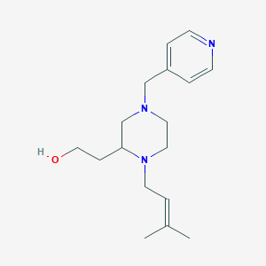 molecular formula C17H27N3O B6089047 2-[1-(3-methyl-2-buten-1-yl)-4-(4-pyridinylmethyl)-2-piperazinyl]ethanol 