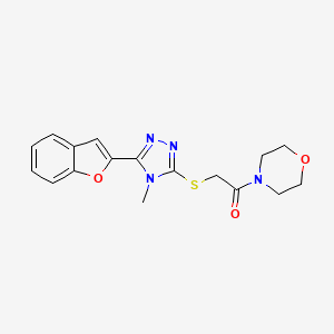 molecular formula C17H18N4O3S B6089056 4-({[5-(1-benzofuran-2-yl)-4-methyl-4H-1,2,4-triazol-3-yl]thio}acetyl)morpholine 