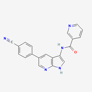 molecular formula C20H13N5O B608906 N-[5-(4-氰基苯基)-1H-吡咯并[2,3-b]吡啶-3-基]吡啶-3-甲酰胺 CAS No. 1093222-27-5