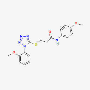 molecular formula C18H19N5O3S B6089061 N-(4-methoxyphenyl)-3-{[1-(2-methoxyphenyl)-1H-tetrazol-5-yl]thio}propanamide 