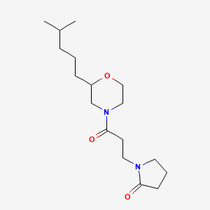 molecular formula C17H30N2O3 B6089091 1-{3-[2-(4-methylpentyl)-4-morpholinyl]-3-oxopropyl}-2-pyrrolidinone 