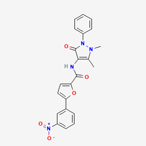 molecular formula C22H18N4O5 B6089114 N-(1,5-dimethyl-3-oxo-2-phenyl-2,3-dihydro-1H-pyrazol-4-yl)-5-(3-nitrophenyl)-2-furamide 