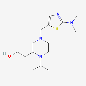 molecular formula C15H28N4OS B6089124 2-(4-{[2-(dimethylamino)-1,3-thiazol-5-yl]methyl}-1-isopropyl-2-piperazinyl)ethanol 