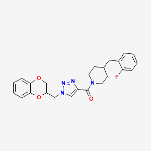 molecular formula C24H25FN4O3 B6089129 1-{[1-(2,3-dihydro-1,4-benzodioxin-2-ylmethyl)-1H-1,2,3-triazol-4-yl]carbonyl}-4-(2-fluorobenzyl)piperidine 