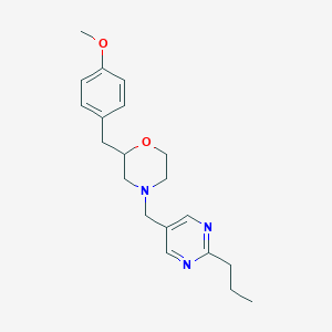molecular formula C20H27N3O2 B6089132 2-(4-methoxybenzyl)-4-[(2-propyl-5-pyrimidinyl)methyl]morpholine 