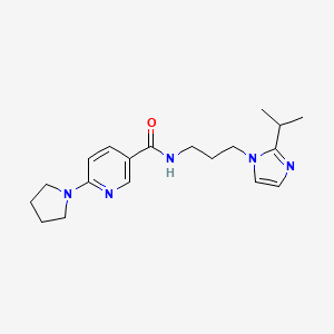 molecular formula C19H27N5O B6089154 N-[3-(2-isopropyl-1H-imidazol-1-yl)propyl]-6-(1-pyrrolidinyl)nicotinamide 