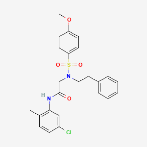 molecular formula C24H25ClN2O4S B6089173 N~1~-(5-chloro-2-methylphenyl)-N~2~-[(4-methoxyphenyl)sulfonyl]-N~2~-(2-phenylethyl)glycinamide 