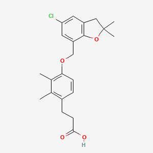 3-[4-[(5-chloro-2,2-dimethyl-3H-1-benzofuran-7-yl)methoxy]-2,3-dimethylphenyl]propanoic acid