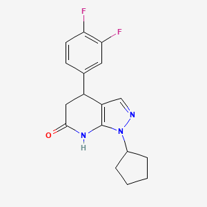molecular formula C17H17F2N3O B6089225 1-cyclopentyl-4-(3,4-difluorophenyl)-1,4,5,7-tetrahydro-6H-pyrazolo[3,4-b]pyridin-6-one 