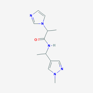 molecular formula C12H17N5O B6089244 2-(1H-imidazol-1-yl)-N-[1-(1-methyl-1H-pyrazol-4-yl)ethyl]propanamide 