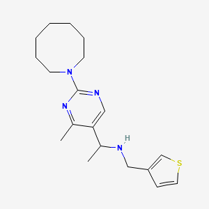 molecular formula C19H28N4S B6089275 1-[2-(1-azocanyl)-4-methyl-5-pyrimidinyl]-N-(3-thienylmethyl)ethanamine 