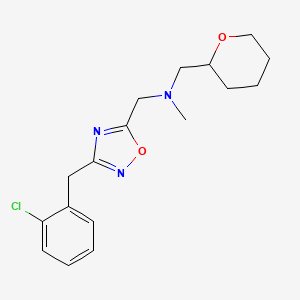 molecular formula C17H22ClN3O2 B6089297 1-[3-(2-chlorobenzyl)-1,2,4-oxadiazol-5-yl]-N-methyl-N-(tetrahydro-2H-pyran-2-ylmethyl)methanamine 