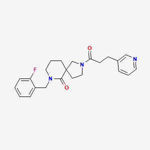 molecular formula C23H26FN3O2 B6089304 7-(2-fluorobenzyl)-2-[3-(3-pyridinyl)propanoyl]-2,7-diazaspiro[4.5]decan-6-one 