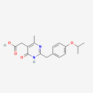 molecular formula C17H20N2O4 B6089324 [4-hydroxy-2-(4-isopropoxybenzyl)-6-methyl-5-pyrimidinyl]acetic acid CAS No. 64677-97-0