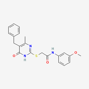 molecular formula C21H21N3O3S B6089340 2-[(5-benzyl-4-methyl-6-oxo-1,6-dihydro-2-pyrimidinyl)thio]-N-(3-methoxyphenyl)acetamide 