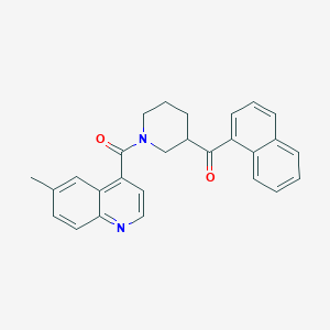 molecular formula C27H24N2O2 B6089364 {1-[(6-methyl-4-quinolinyl)carbonyl]-3-piperidinyl}(1-naphthyl)methanone 
