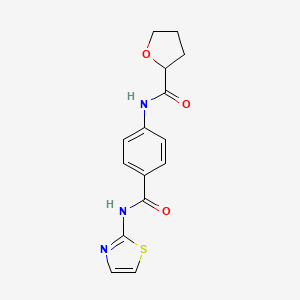 molecular formula C15H15N3O3S B6089372 N-{4-[(1,3-thiazol-2-ylamino)carbonyl]phenyl}tetrahydro-2-furancarboxamide 
