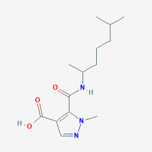 molecular formula C14H23N3O3 B6089376 5-{[(1,5-dimethylhexyl)amino]carbonyl}-1-methyl-1H-pyrazole-4-carboxylic acid 