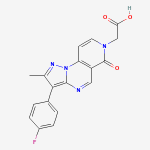 molecular formula C18H13FN4O3 B6089381 [3-(4-fluorophenyl)-2-methyl-6-oxopyrazolo[1,5-a]pyrido[3,4-e]pyrimidin-7(6H)-yl]acetic acid 