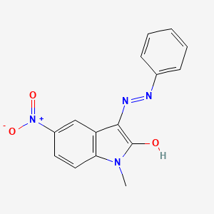 molecular formula C15H12N4O3 B6089398 1-methyl-5-nitro-1H-indole-2,3-dione 3-(phenylhydrazone) 