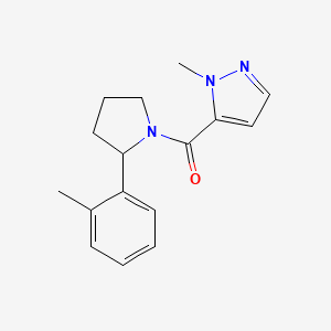 molecular formula C16H19N3O B6089407 1-methyl-5-{[2-(2-methylphenyl)-1-pyrrolidinyl]carbonyl}-1H-pyrazole 