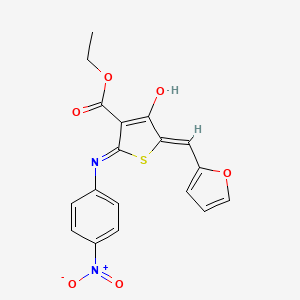 molecular formula C18H14N2O6S B6089441 ethyl 5-(2-furylmethylene)-2-[(4-nitrophenyl)amino]-4-oxo-4,5-dihydro-3-thiophenecarboxylate 