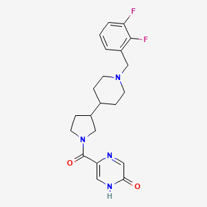 molecular formula C21H24F2N4O2 B6089451 5-({3-[1-(2,3-difluorobenzyl)-4-piperidinyl]-1-pyrrolidinyl}carbonyl)-2-pyrazinol 