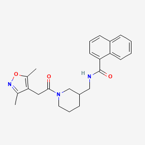 molecular formula C24H27N3O3 B6089460 N-({1-[2-(3,5-dimethyl-4-isoxazolyl)acetyl]-3-piperidinyl}methyl)-1-naphthamide 