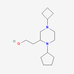 molecular formula C15H28N2O B6089462 2-(4-cyclobutyl-1-cyclopentyl-2-piperazinyl)ethanol 